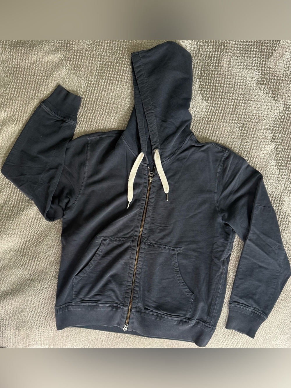 Buck Mason Alpine Fleece Full Zip Hoodie XL Faded Navy BM15014 - Picture 4 of 13